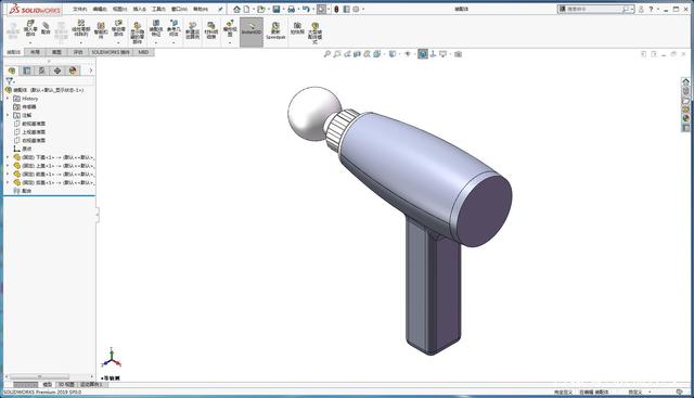 SolidWorks高级建模技巧 曲面分割命令在筋膜枪外观设计中的应用